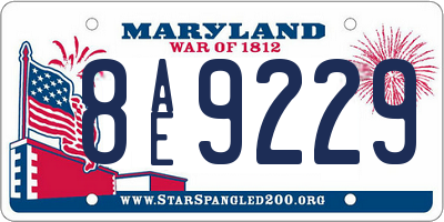 MD license plate 8AE9229