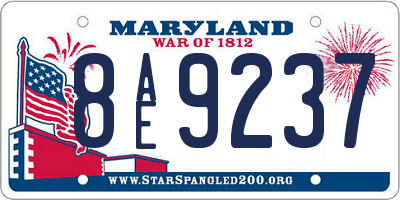 MD license plate 8AE9237