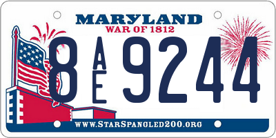 MD license plate 8AE9244
