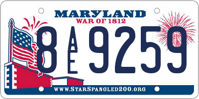 MD license plate 8AE9259