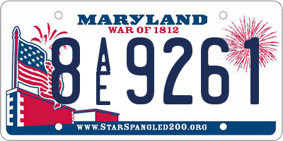 MD license plate 8AE9261