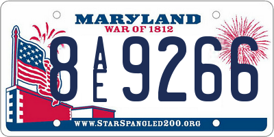 MD license plate 8AE9266