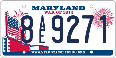 MD license plate 8AE9271