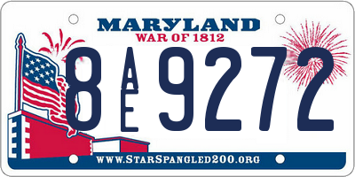 MD license plate 8AE9272