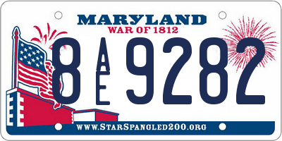 MD license plate 8AE9282