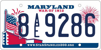 MD license plate 8AE9286