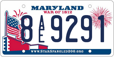 MD license plate 8AE9291