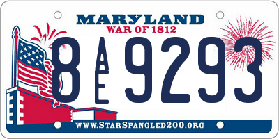 MD license plate 8AE9293