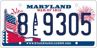 MD license plate 8AE9305