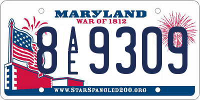 MD license plate 8AE9309