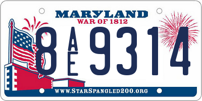 MD license plate 8AE9314