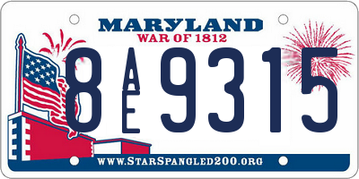 MD license plate 8AE9315