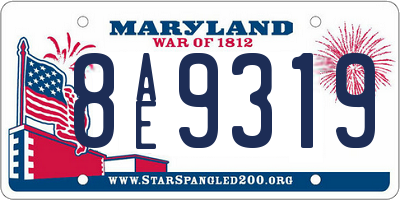 MD license plate 8AE9319