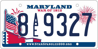 MD license plate 8AE9327