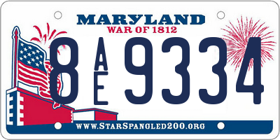 MD license plate 8AE9334