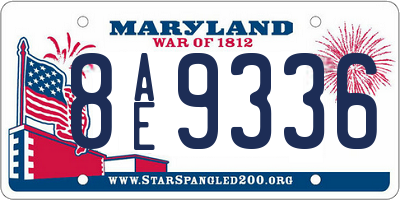 MD license plate 8AE9336