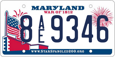 MD license plate 8AE9346