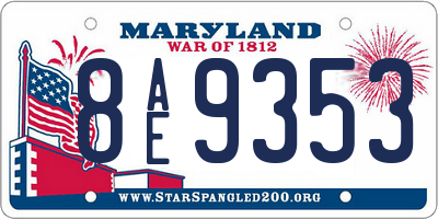 MD license plate 8AE9353