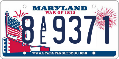 MD license plate 8AE9371
