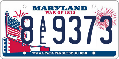 MD license plate 8AE9373