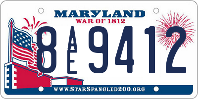 MD license plate 8AE9412