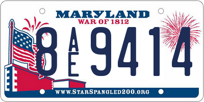MD license plate 8AE9414