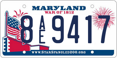 MD license plate 8AE9417