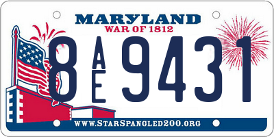 MD license plate 8AE9431