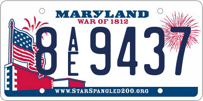 MD license plate 8AE9437
