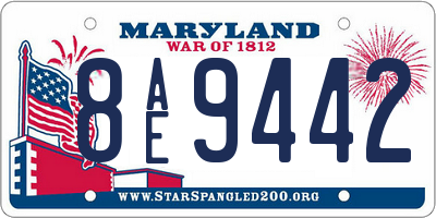 MD license plate 8AE9442