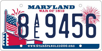 MD license plate 8AE9456