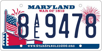 MD license plate 8AE9478