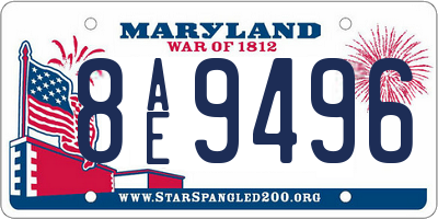 MD license plate 8AE9496