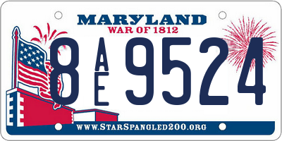 MD license plate 8AE9524