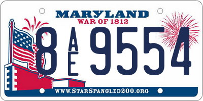 MD license plate 8AE9554