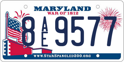 MD license plate 8AE9577