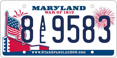 MD license plate 8AE9583