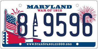 MD license plate 8AE9596