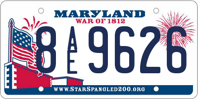 MD license plate 8AE9626