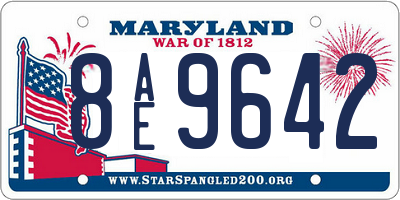 MD license plate 8AE9642
