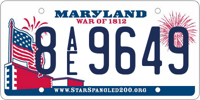 MD license plate 8AE9649