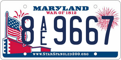 MD license plate 8AE9667