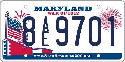 MD license plate 8AE9701