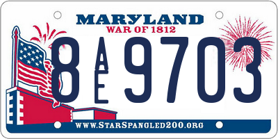 MD license plate 8AE9703