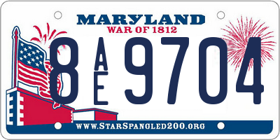 MD license plate 8AE9704