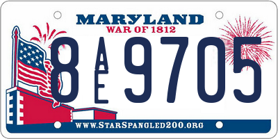 MD license plate 8AE9705