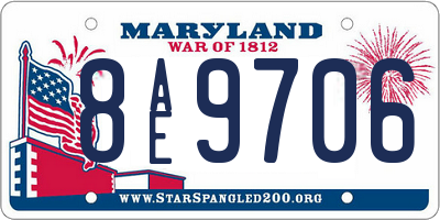 MD license plate 8AE9706