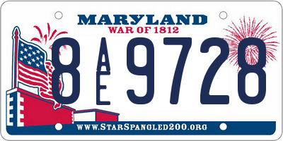 MD license plate 8AE9728