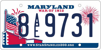 MD license plate 8AE9731