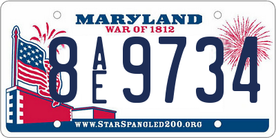 MD license plate 8AE9734